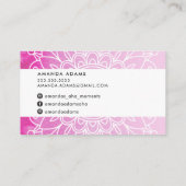 BOHO MONOGRAMマンダラモダンパターンピンク色オレンジ 名刺 (裏面)