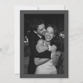 Boho Monogram Initials Charcoal Gray Photo Wedding 招待状 (裏面)