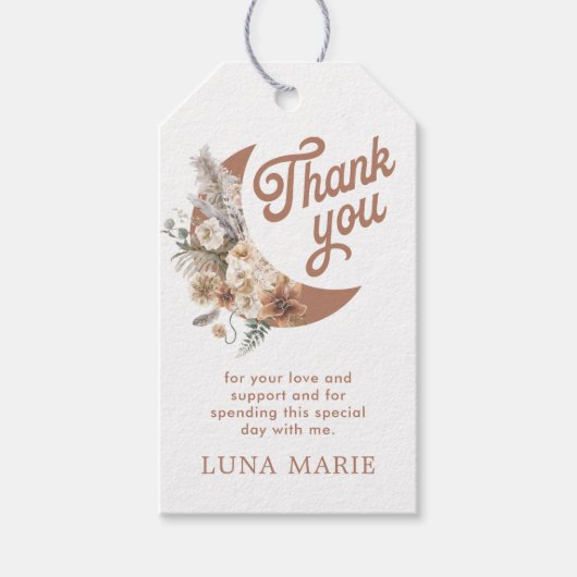 Boho Moon Baby 男女兼用 Showerのお願い ギフトタグ (正面)