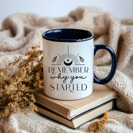 Boho Moon Black and Whiteミニマリスト肯定 マグカップ