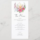 Boho Moon Crystals羽ピンクの花結婚の花 メニュー (正面)