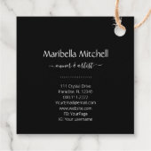 Boho Moon Crystals羽フラワーズ名刺 フェイバータグ (裏面)