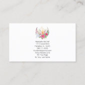 Boho Moon Crystals羽フラワーフェザー写真 名刺 (裏面)