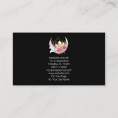 Boho Moon Crystals羽フラワーフェザー写真 名刺 (裏面)