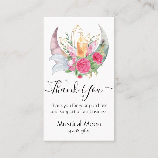 Boho Moon Crystals羽花ありがとう 名刺 (正面)