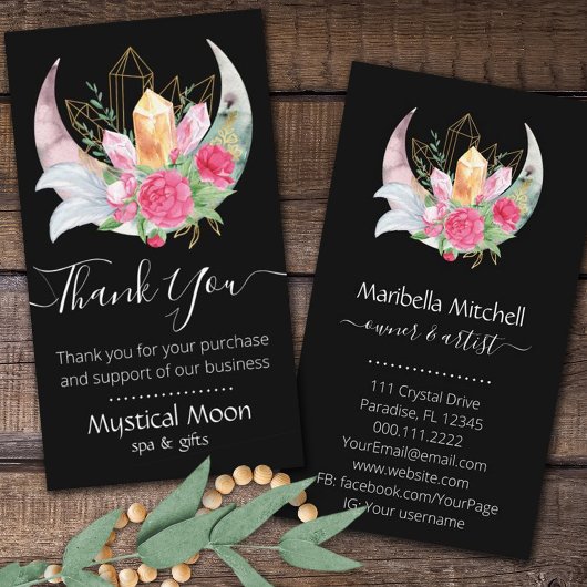 Boho Moon Crystals羽花ありがとう 名刺