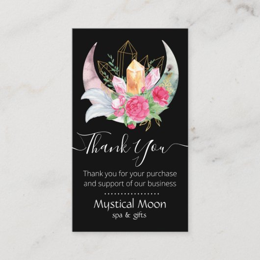 Boho Moon Crystals羽花ありがとう 名刺 (正面)