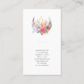 Boho Moon Crystals羽花縦写真 名刺 (裏面)