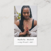 Boho Moon Crystals羽花縦写真 名刺 (正面)