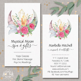Boho Moon Crystals花の羽 名刺