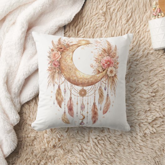 Boho Moon Mystical Vibe クッション (ブランケット)