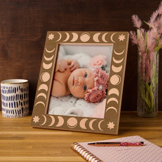 Boho Moon Phase Celestial Engraved Frame レーザー彫刻フレーム