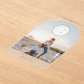 Boho Moon Star Save The Date Arch Photo 結婚's アクリル招待状 (レイダウン)