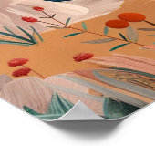 Boho Moonlit Desert Landscape Wall Art Print ポスター (角)