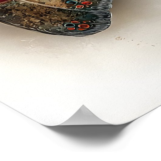 Boho Moth Print, Butterfly Spring Printable Wall ポスター (角)