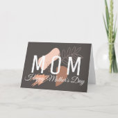 Boho Mother's Dayスクリプト抽象芸術シェイプ植物学 カード (正面)