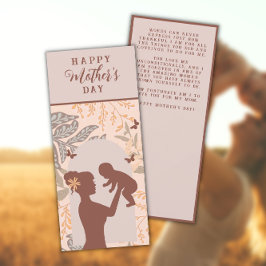 Boho Mother's Day Card (Rust/Peach) カード