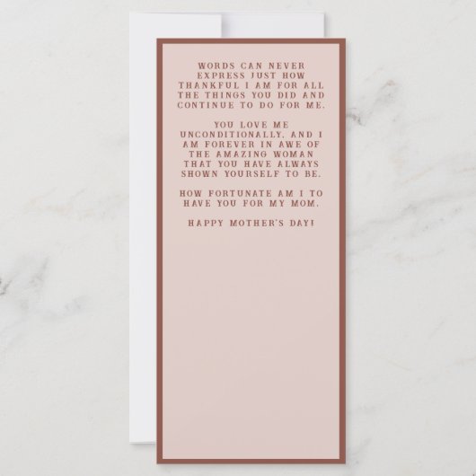 Boho Mother's Day Card (Rust/Peach) カード (裏面)