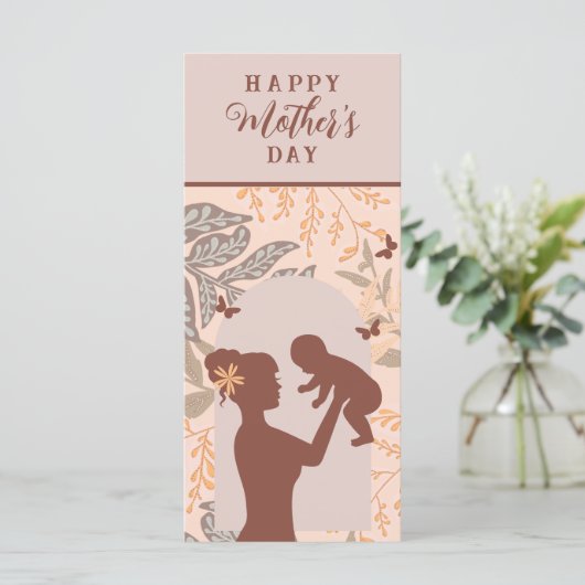 Boho Mother's Day Card (Rust/Peach) カード (スタンド正面)
