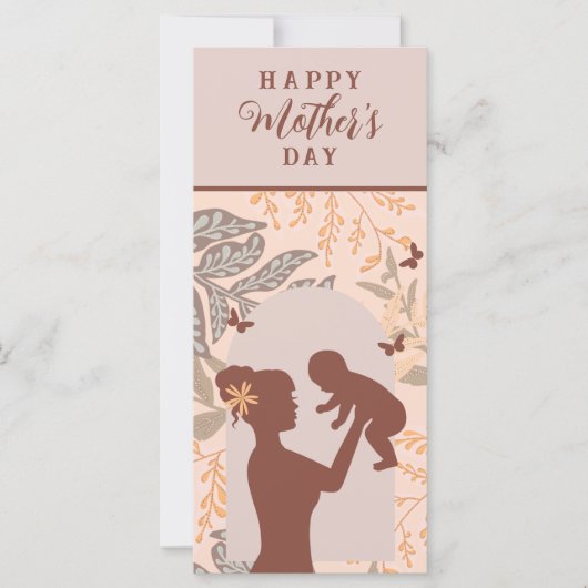 Boho Mother's Day Card (Rust/Peach) カード (正面)