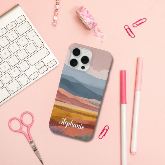 Boho Mountains Landscape Colorful Dreamy iPhoneケース