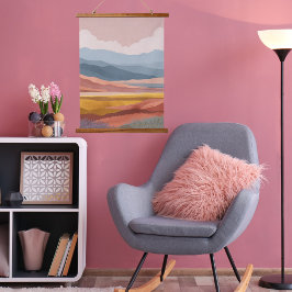 Boho Mountains Landscape Retro Colorful Modern  吊り下げ型タペストリー