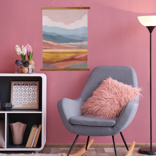 Boho Mountains Landscape Retro Colorful Modern  吊り下げ型タペストリー