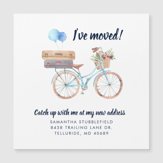 Boho Moving自宅住所のお知らせを移動 マグネット招待状 (正面)