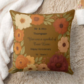 Boho Mr & Mrs Floral Throw Pillow Gift クッション (ブランケット)