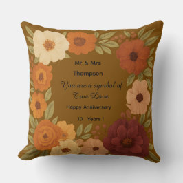 Boho Mr & Mrs Floral Throw Pillow Gift クッション