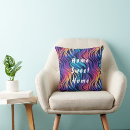 Boho Multicolor Swirly Wavy Cushion Pillow クッション