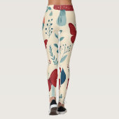 Boho Mushrooms & Butterflies Leggings レギンス (裏面)
