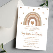 Boho Muted Rainbow Baby Shower Invitation 招待状