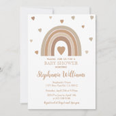 Boho Muted Rainbow Baby Shower Invitation 招待状 (正面)