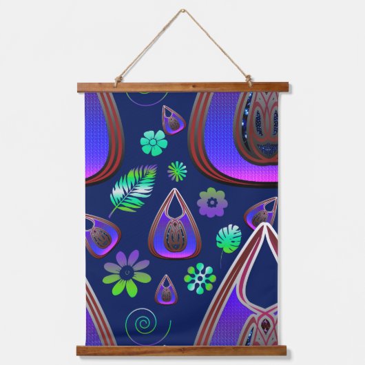 Boho My Treasure 0 Pattern 吊り下げ型タペストリー (正面)