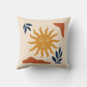 Boho Mystical Celestial Sun Face Cushion クッション (裏面)