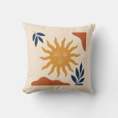 Boho Mystical Celestial Sun Face Cushion クッション (正面)