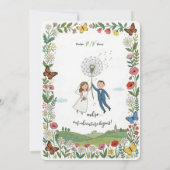 Boho Naive Art Couple Style Wedding 招待状 (裏面)