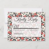 Boho Nature Rose Flower Spring Wedding Rsvp Card (正面)
