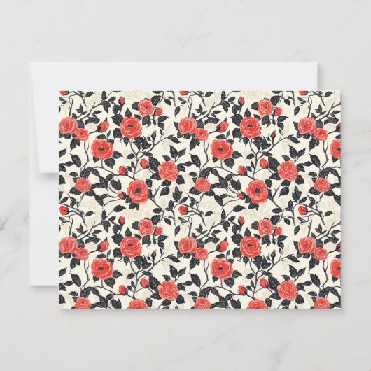 Boho Nature Rose Flower Spring Wedding Rsvp Card (裏面)