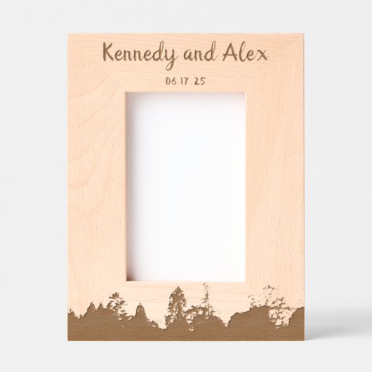 Boho Nature Rustic Anniversary Frame (portrait) レーザー彫刻フレーム (正面)