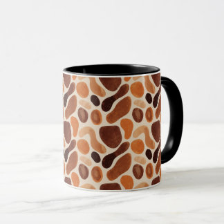 Boho Nature Shapes Mug – Warm Organic Palette マグカップ