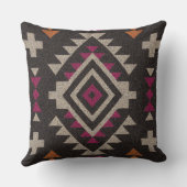 Boho Navajo Tribal Throw Pillow クッション (裏面)