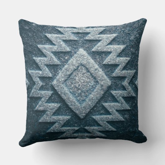 Boho Navajo Tribal Throw Pillow クッション (裏面)