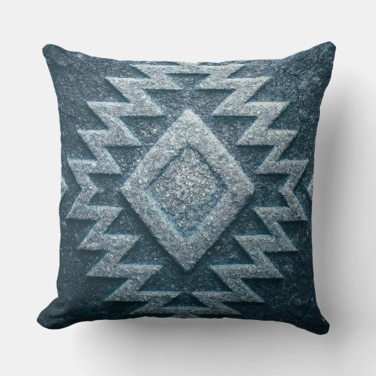 Boho Navajo Tribal Throw Pillow クッション (正面)