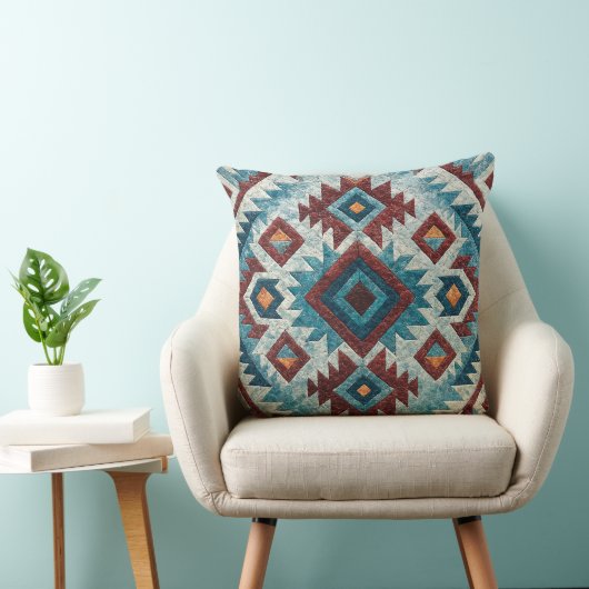 Boho Navajo Tribal Throw Pillow クッション (椅子)