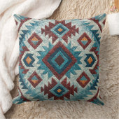Boho Navajo Tribal Throw Pillow クッション (ブランケット)