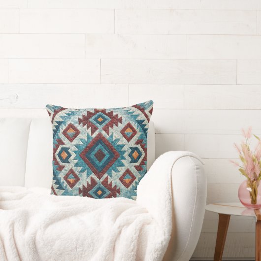 Boho Navajo Tribal Throw Pillow クッション (ソファ)