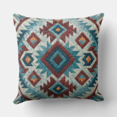 Boho Navajo Tribal Throw Pillow クッション (裏面)