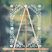 Boho Navyフローラ結婚の歓迎サイン アクリルサイン (ニュートラル)